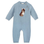 Horse Face Jacquard Knit Baby Jumpsuit bolt ranch store western baby clothing