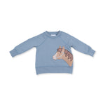 Horse Head Raglan Sweatshirt at boltranchstore.com free shipping in stock kids horse sweater Blue sweatshirt with a horse design 