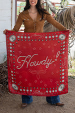 howdy wild rag scarf western fashion Boltranchstore.com red neck scarf mens womens accessories 