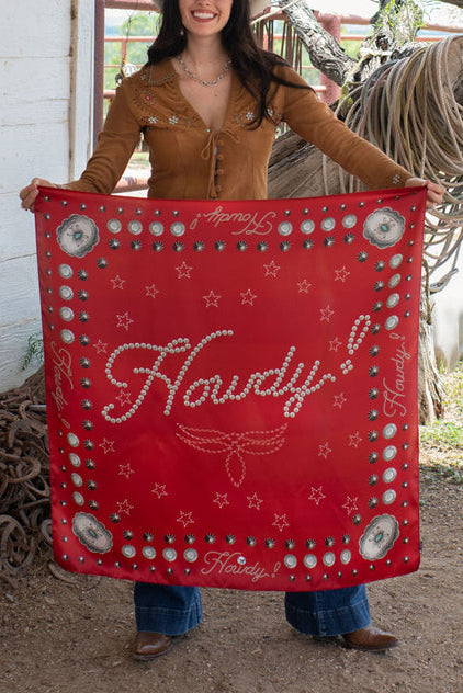 howdy wild rag scarf western fashion Boltranchstore.com red neck scarf mens womens accessories 