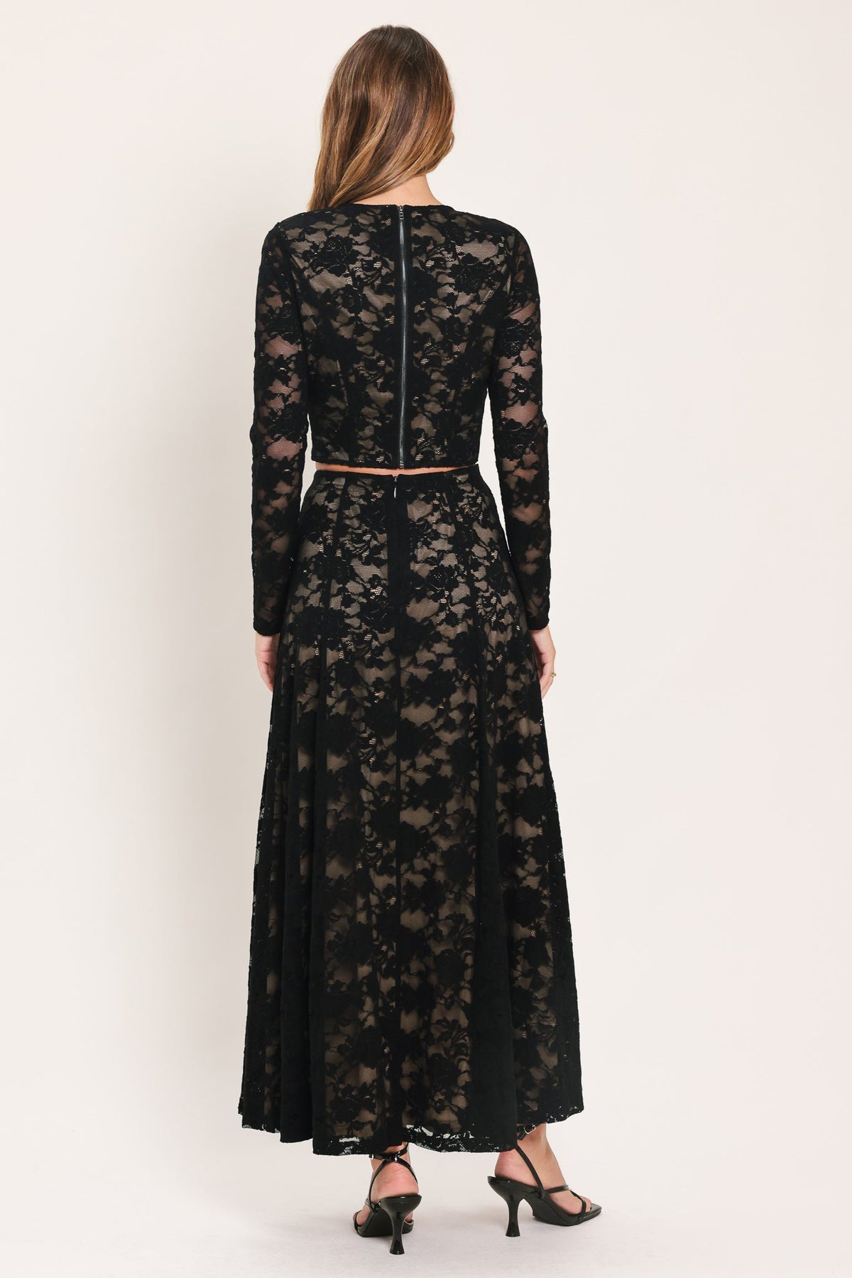 Rodeo western womens fashion Utah boutique Noir Lace Moonrise Woven Lace Circle Skirt SKU IK7888 Boltranchstore.com free shipping