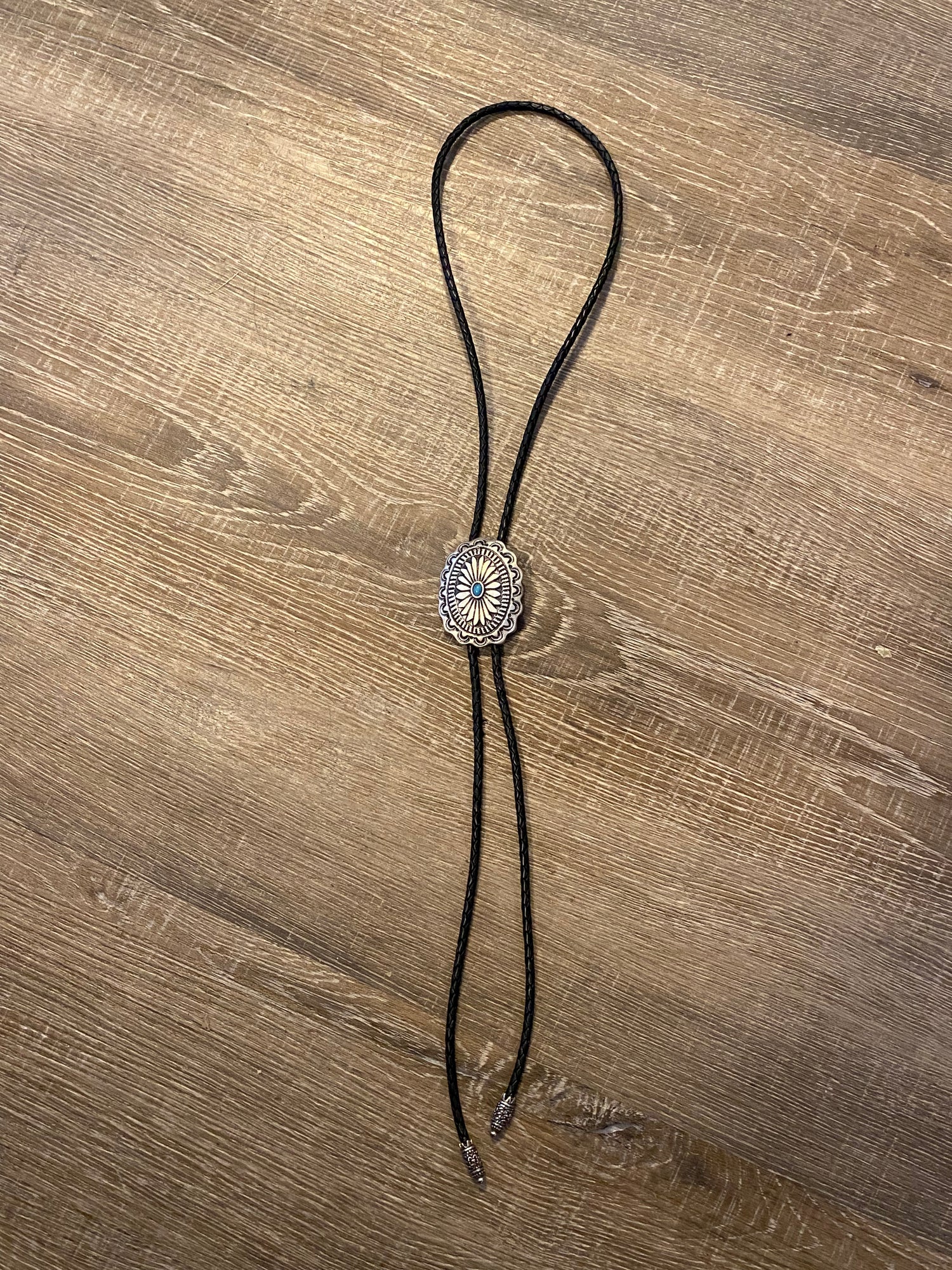 Silver Conch Turquoise Bolo