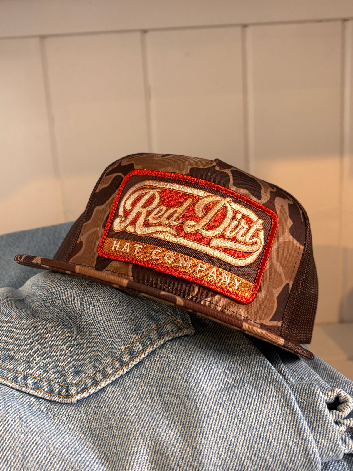 Red Dirt Hat Co Incognito Camo Brown mesh back snapback hat cap