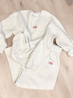 USA sweats womens loungerwear patriotic grey gray heather matching sweatsuit top and bottom Boltranchstore.com Free Shipping