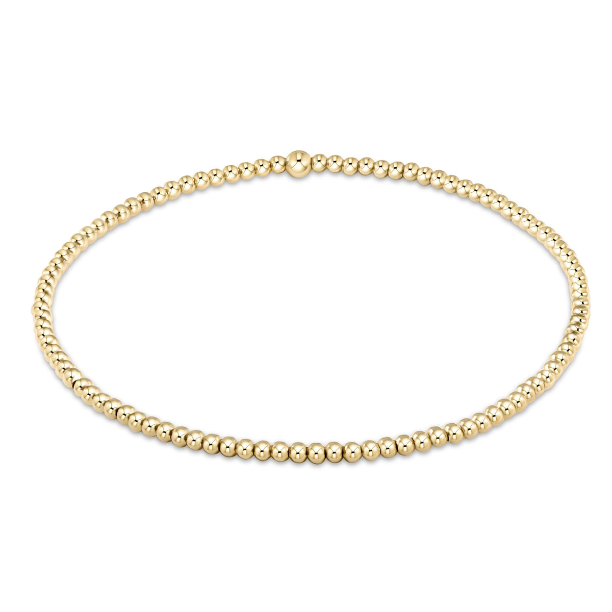 enewton Classic Gold 2mm Bracelet 14kt gold filled 2mm bead stretch bracelet in a standard 6.25 inch fit womens western boutique Utah SKU BCLG2