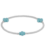 enewton Signature Cross 2mm Sterling Bracelet Turquoise three turquoise cross charms on sterling silver beads womens western boutique Utah cowgirl SKU BSC2SST
