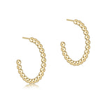 enewton Beaded Classic 1 Inch Post Hoop 2mm Gold pair of gold filled beaded hoop earrings with post backs womens western boutique Utah SKU EBECL1PHG2