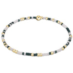 enewton Gameday Hope Unwritten Bracelet Dark Green White dark green and white seed bead stretch bracelet with gold filled beads ranch wear Utah SKU BGDHOPUNWDKGRNWHI