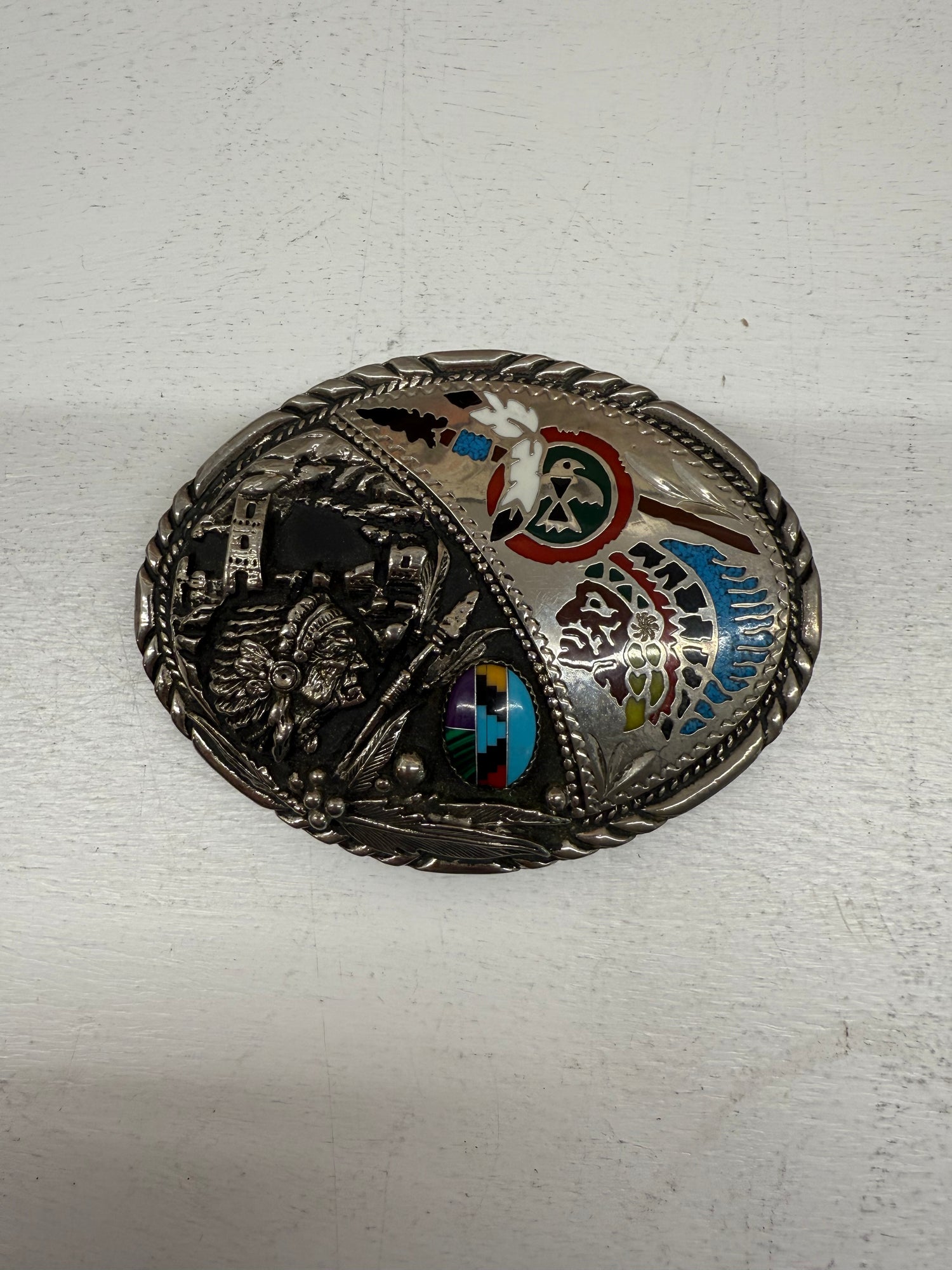 Vintage Native Storyteller Buckle
