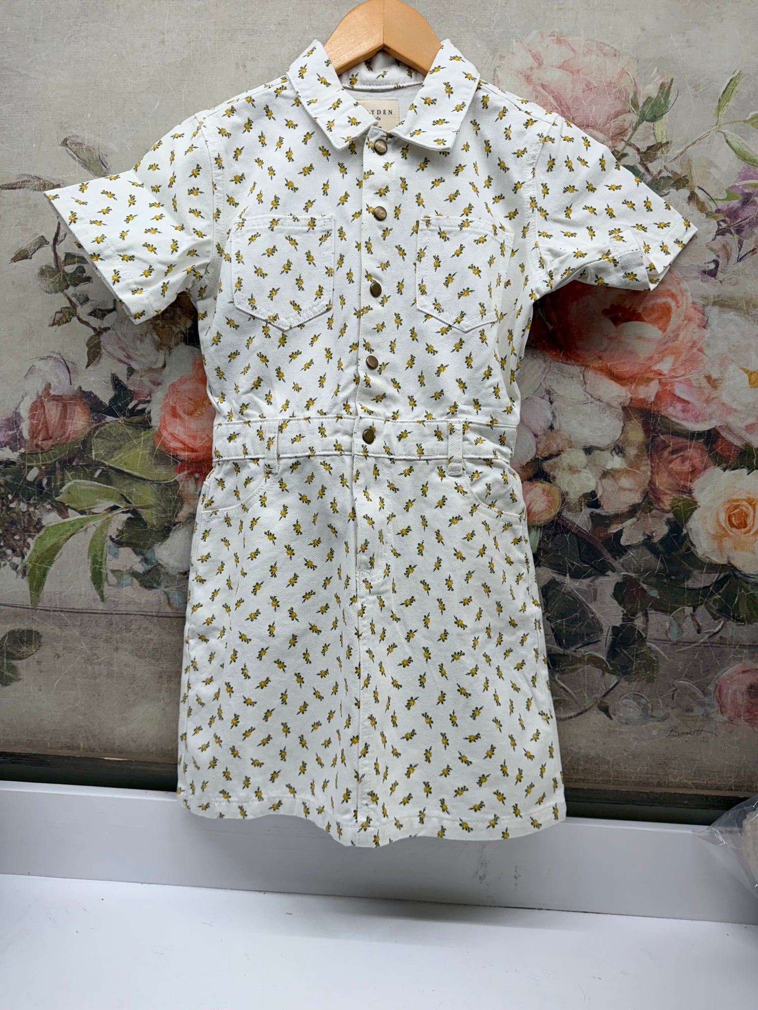 Hayden Girls Yellow Floral Snap Up Dress