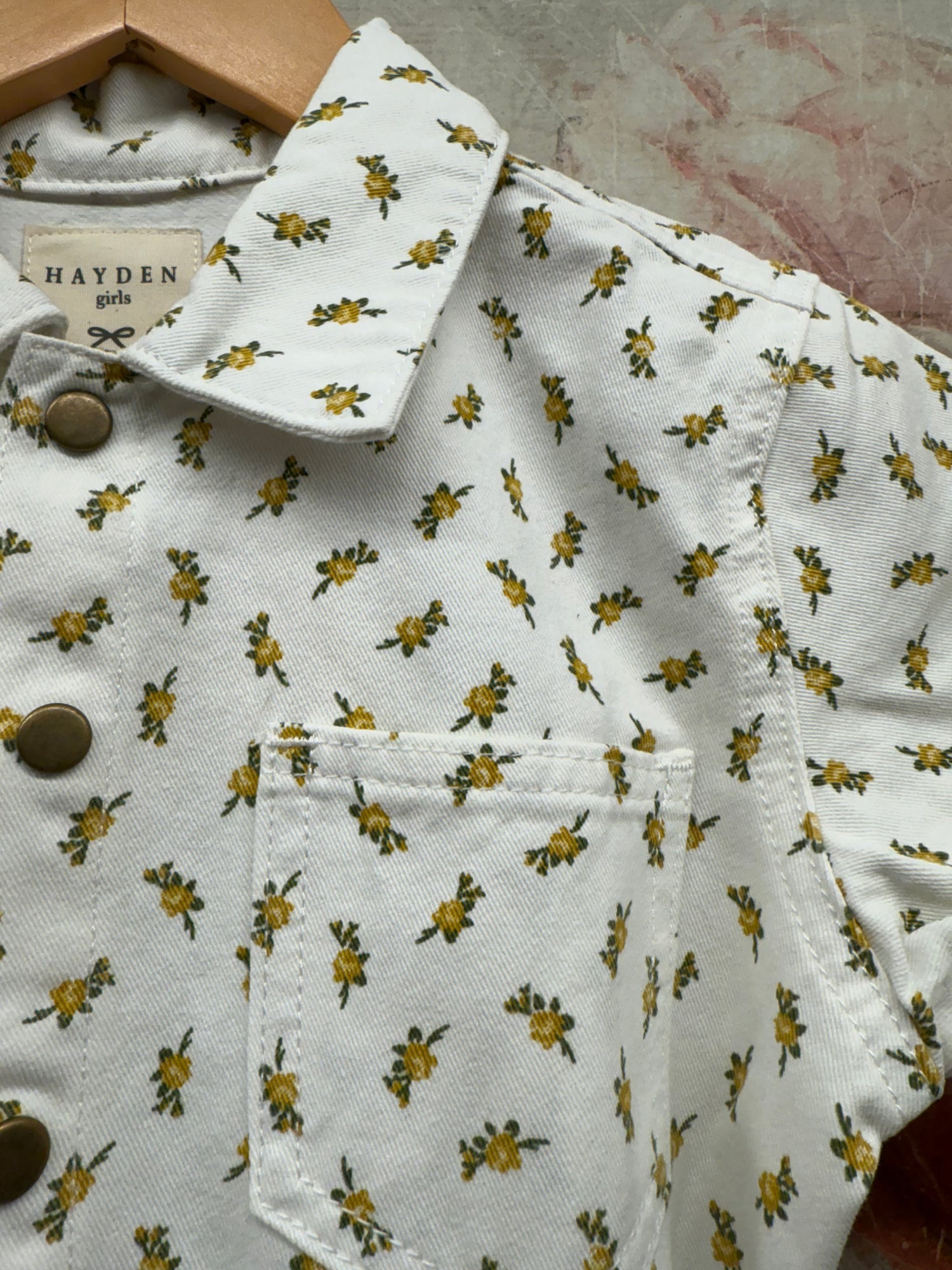 Hayden Girls Yellow Floral Snap Up Dress