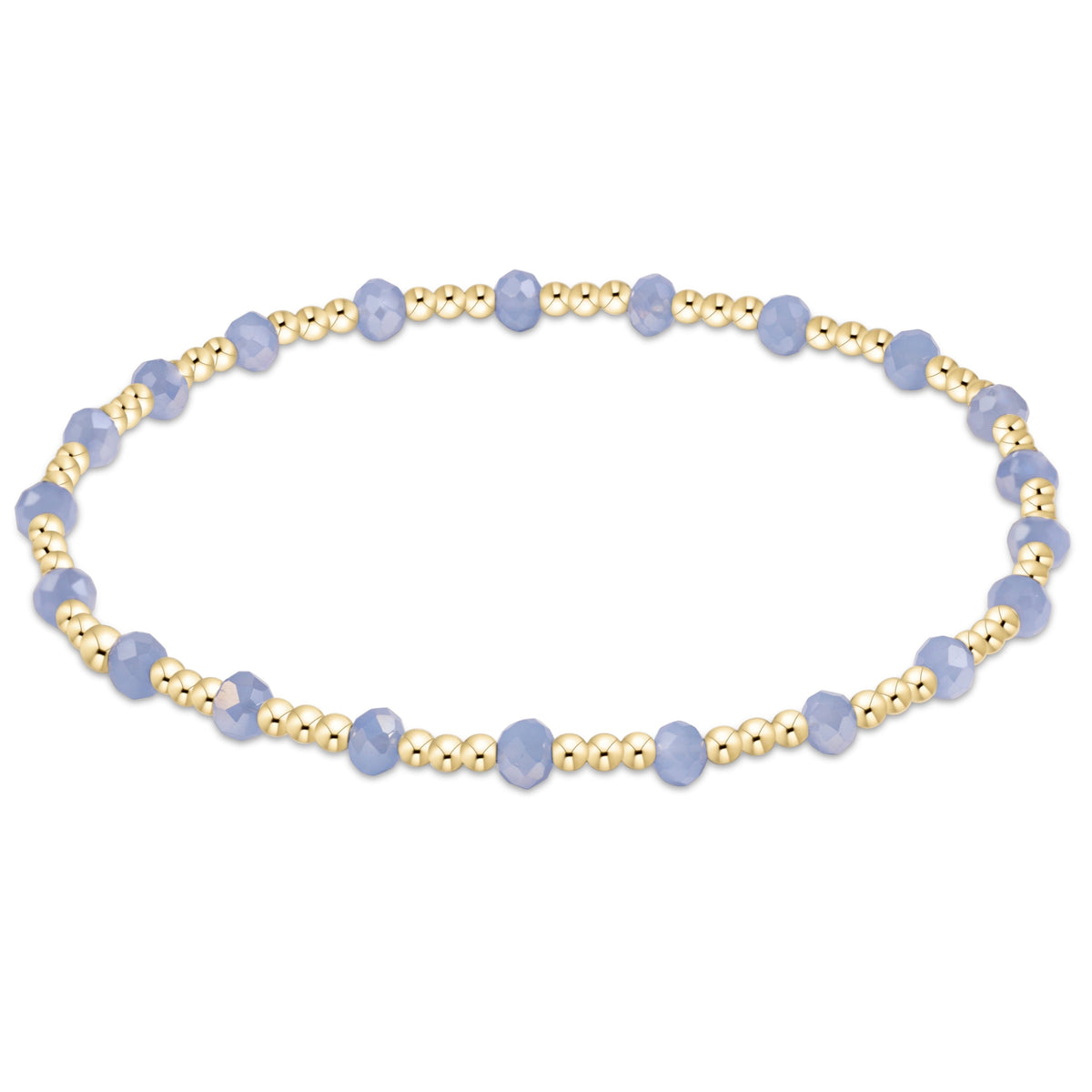 enewton Gameday Flirty Sincerity Bracelet Light Blue light blue crystal beads alternating with 14kt gold filled beads stretch bracelet for game day stacking cowgirl western fashion Park City SKU BGDFLSINLIB