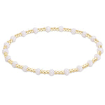 enewton Gameday Flirty Sincerity Bracelet White white crystal beads alternating with 14kt gold filled beads stretch bracelet for game day stacking womens western boutique Kamas Utah SKU BGDFLSINWHI