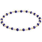enewton Gameday Flirty Sincerity Bracelet Blue deep blue crystal beads alternating with 14kt gold filled beads stretch bracelet for game day stacking womens western boutique Utah SKU BGDFLSINB