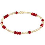 enewton Gameday Flirty Hope Unwritten Bracelet Crimson red crystal clusters spaced along 14kt gold filled beads with a single larger gold accent bead stretch bracelet for game day and womens western boutique style Utah SKU BGDFLHOPUNWCRM