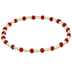 enewton Gameday Flirty Sincerity Bracelet Crimson crimson crystal beads alternating with 14kt gold filled beads stretch bracelet to stack for game day and rodeo western fashion Utah SKU BGDFLSINCRM