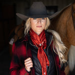 Fringe Banditos Silk Scarf Red 100 percent satin silk in red western clothing