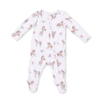 I Love Horses 2 Way Ruffle Back Zipper Footie shop at boltranchstore.com western baby