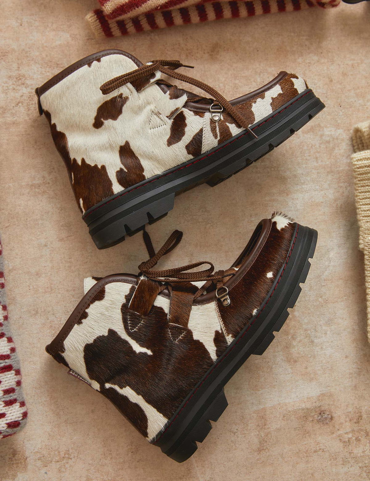 Penelope Chilvers Incredible Friesian Shearling Lined Boot each pair unique due to natural variation in the cowhide