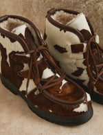 Penelope Chilvers Incredible Friesian Shearling Lined Boot statement cowhide boot for winter weekends in Park City