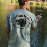 Seager Iron Boar Premium Tee Pigment Green lived in pigment washed tee styled for ranch wear cowboy