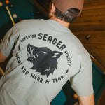 Seager Iron Boar Premium Tee Pigment Green washed green tee for hunting camp and weekends Park City