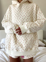 Ivory Cherries All Over Hoodie womens loungewear Boltranchstore.com free shipping comfy gift