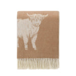 JJ Textile Brown Highland Cow Pure Wool Throw Utah country living bolt ranch store 