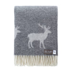 JJ Textile Deer Grey Wool Throw bolt ranch store ranch living 