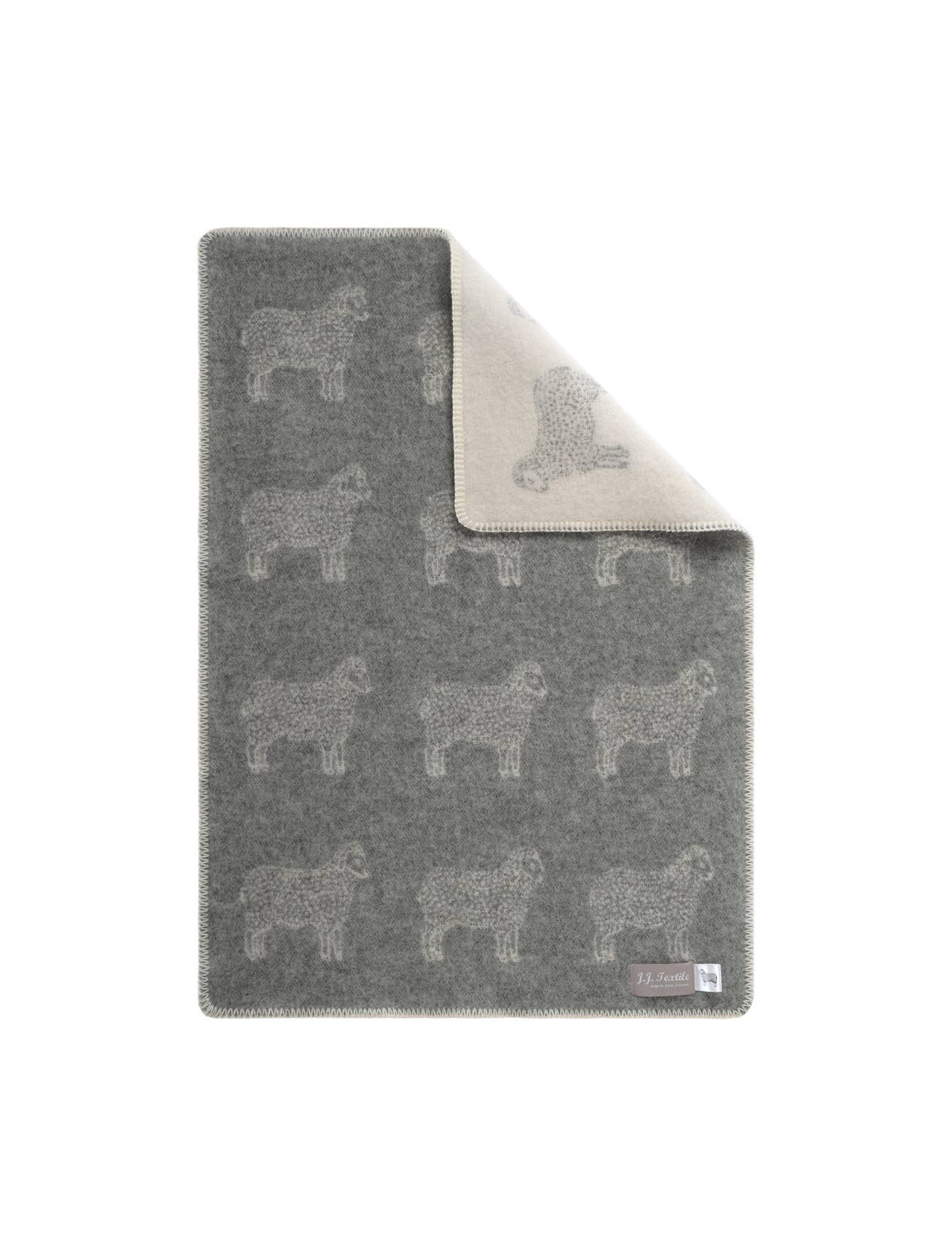 JJ Textile Sheep Soft Grey Little Wool Blanket bolt ranch store country living