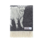JJ Textile Soft Black Highland Cow Pure Wool Throw bolt ranch store country living 