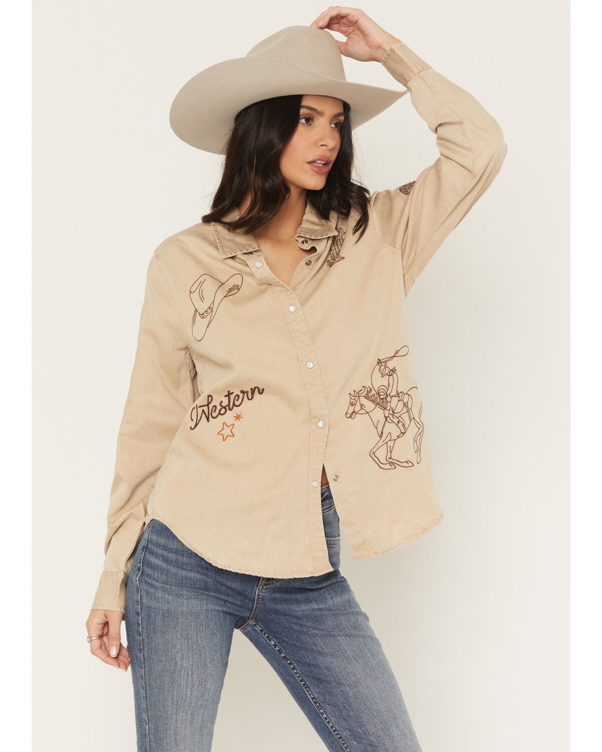 Jena Western Embroidered Shirt womens western wear 23535T bolt ranch store