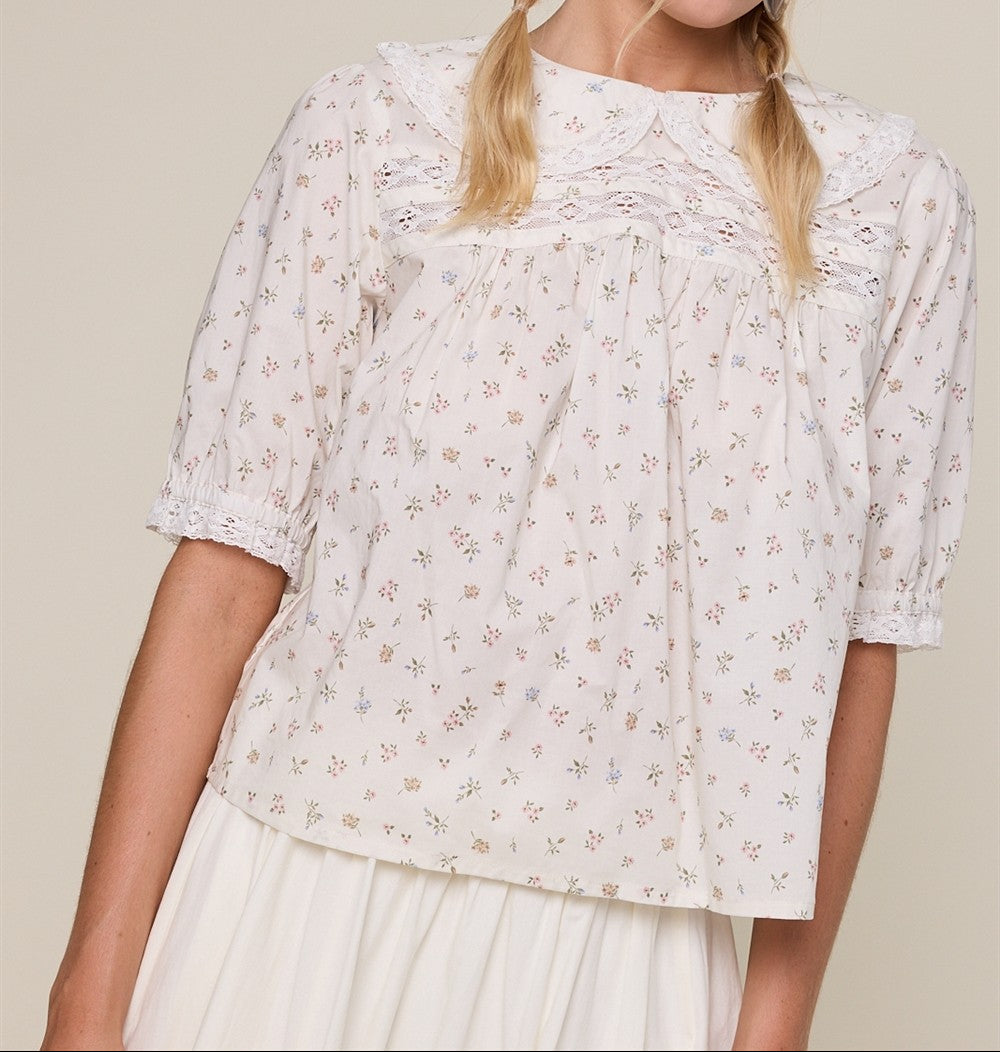 Jenna Floral Collared Blouse shop at boltranchstore.com free shipping