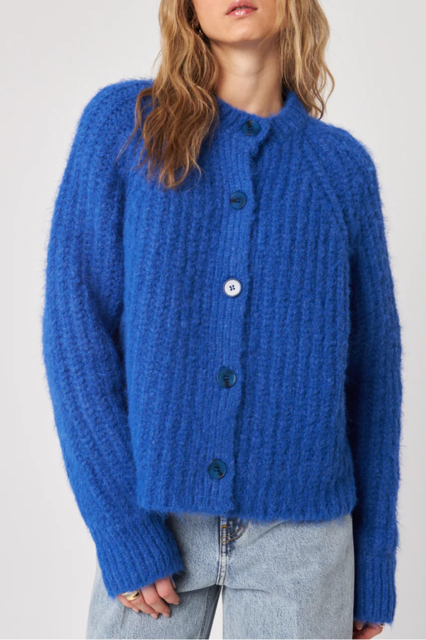 Benny Cardigan Sweater by John and Jenn cobalt blue fall 2025 free shipping Boltranchstore.com