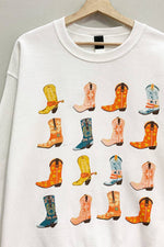 boltranchstore.com Oversized crewneck western cowgirl cowgirl boots white crewneck