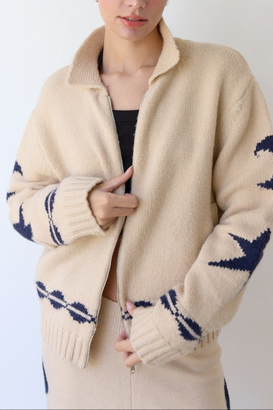 Juni Cozy Sweater RSW1001 Raisonnel womens cardigan zip up sweater fall 2025 Boltranchstore.com cream beige popular viral comfortable gift
