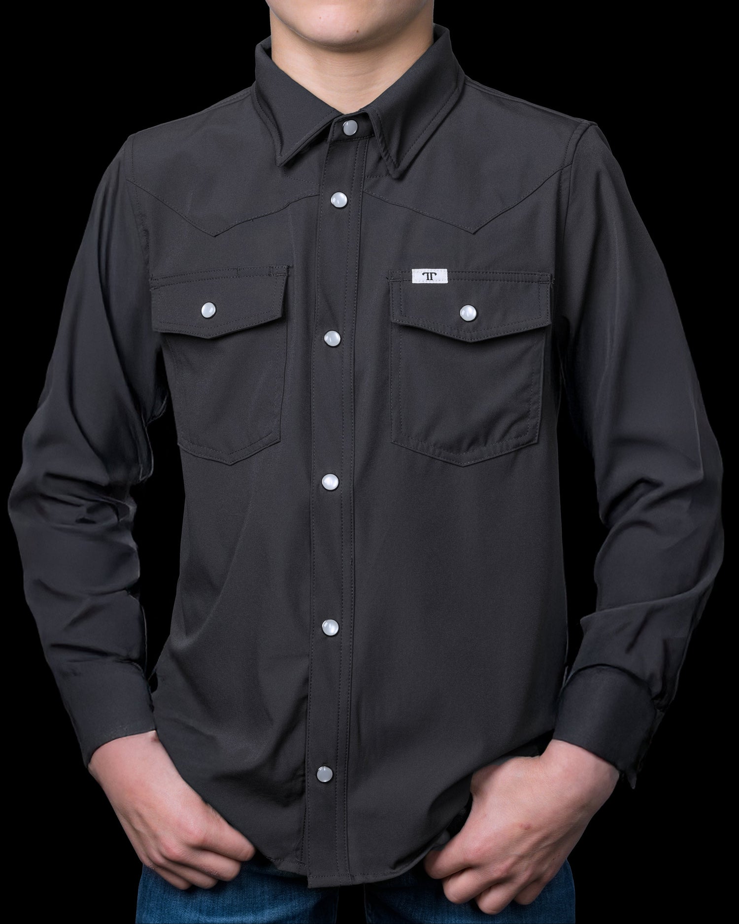 Ferrell Core Boys Grey Snap Shirt