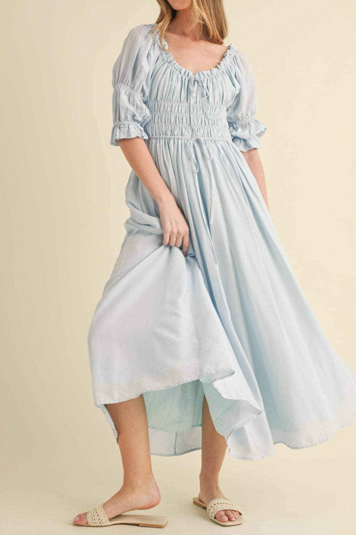 Katie Smocked Midi Dress womens dresses at bolt ranch store free shipping summer and spring wedding dress bridesmaid dress
