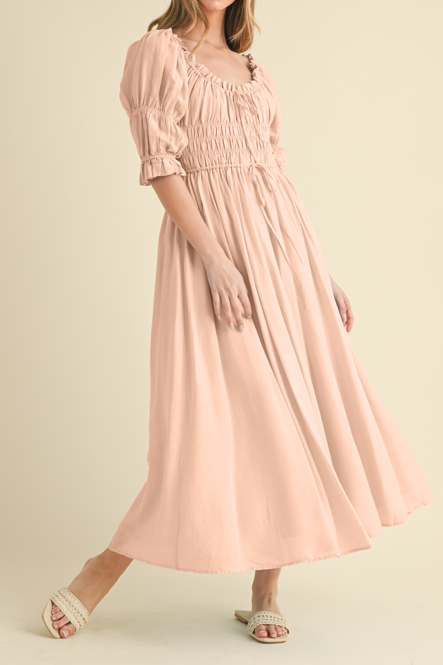 Katie Smocked Midi Dress womens dresses at bolt ranch store