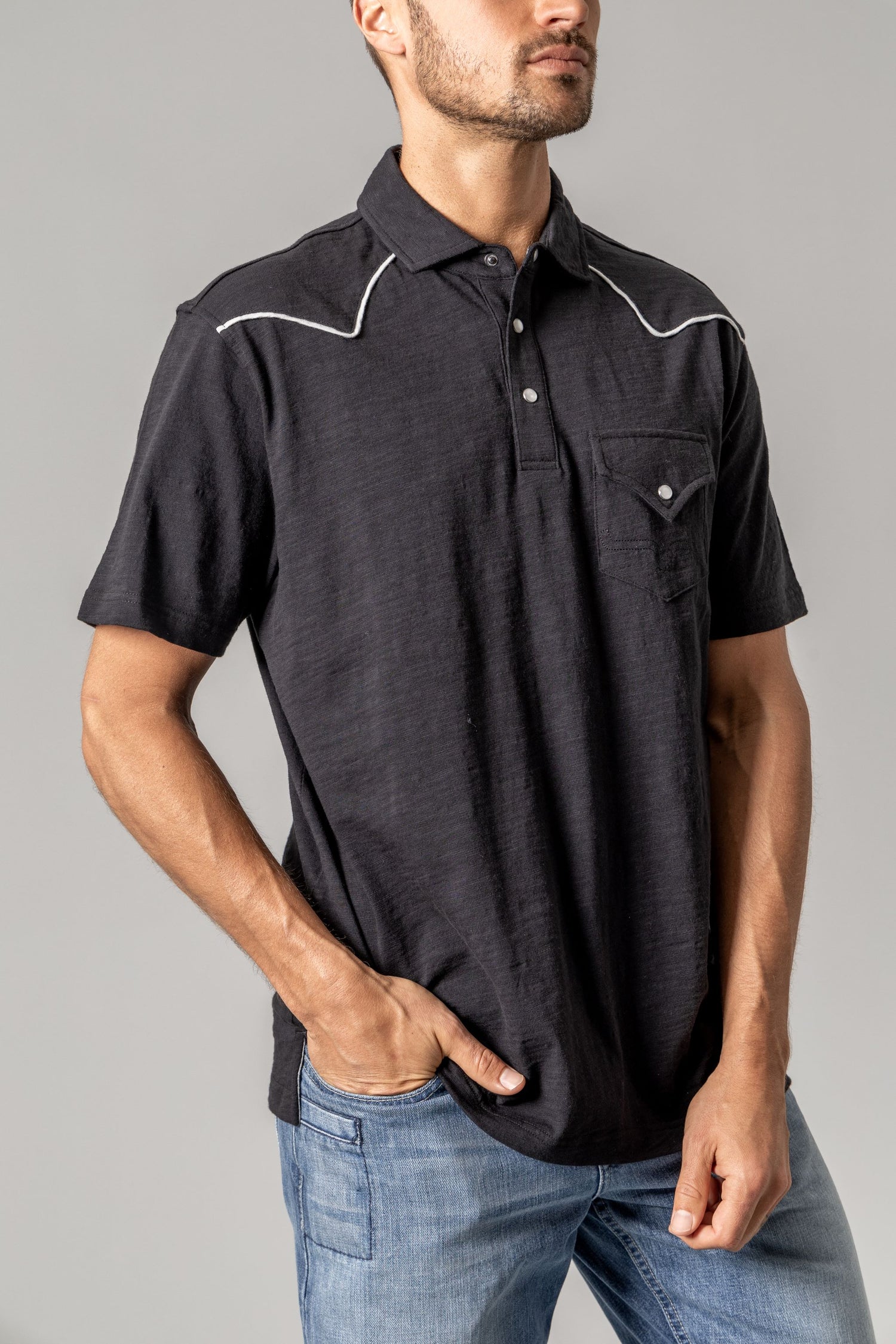 Kimes Mens G2 Short Sleeve shirt in black buy now at boltranchstore.com free shipping spring 2025
