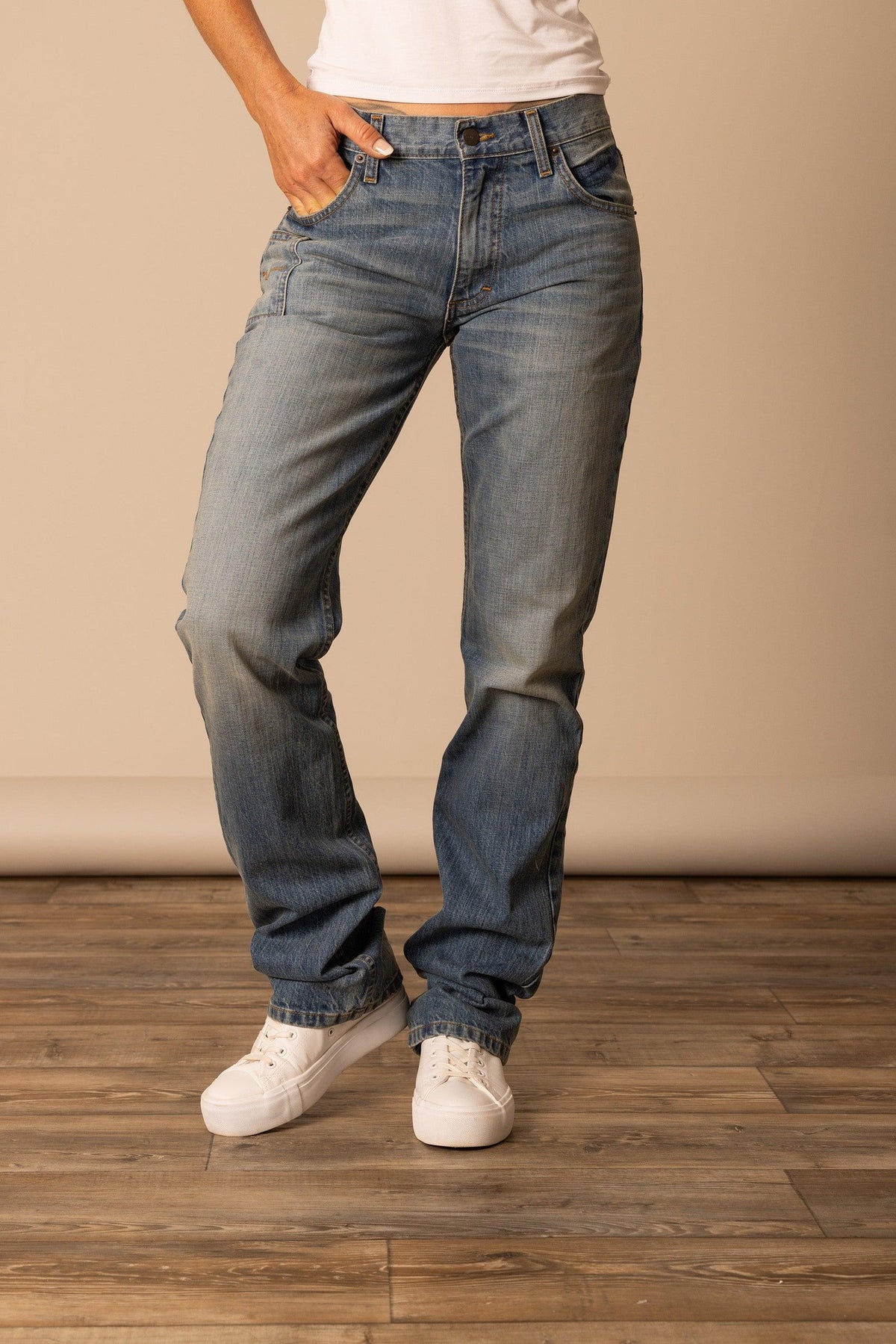 Kimes Ranch Brooks Jean Mid wash low rise fit is the hipster. womens boyfriend jeans in stock at bolt ranch store in kamas utah near park city. womens western 