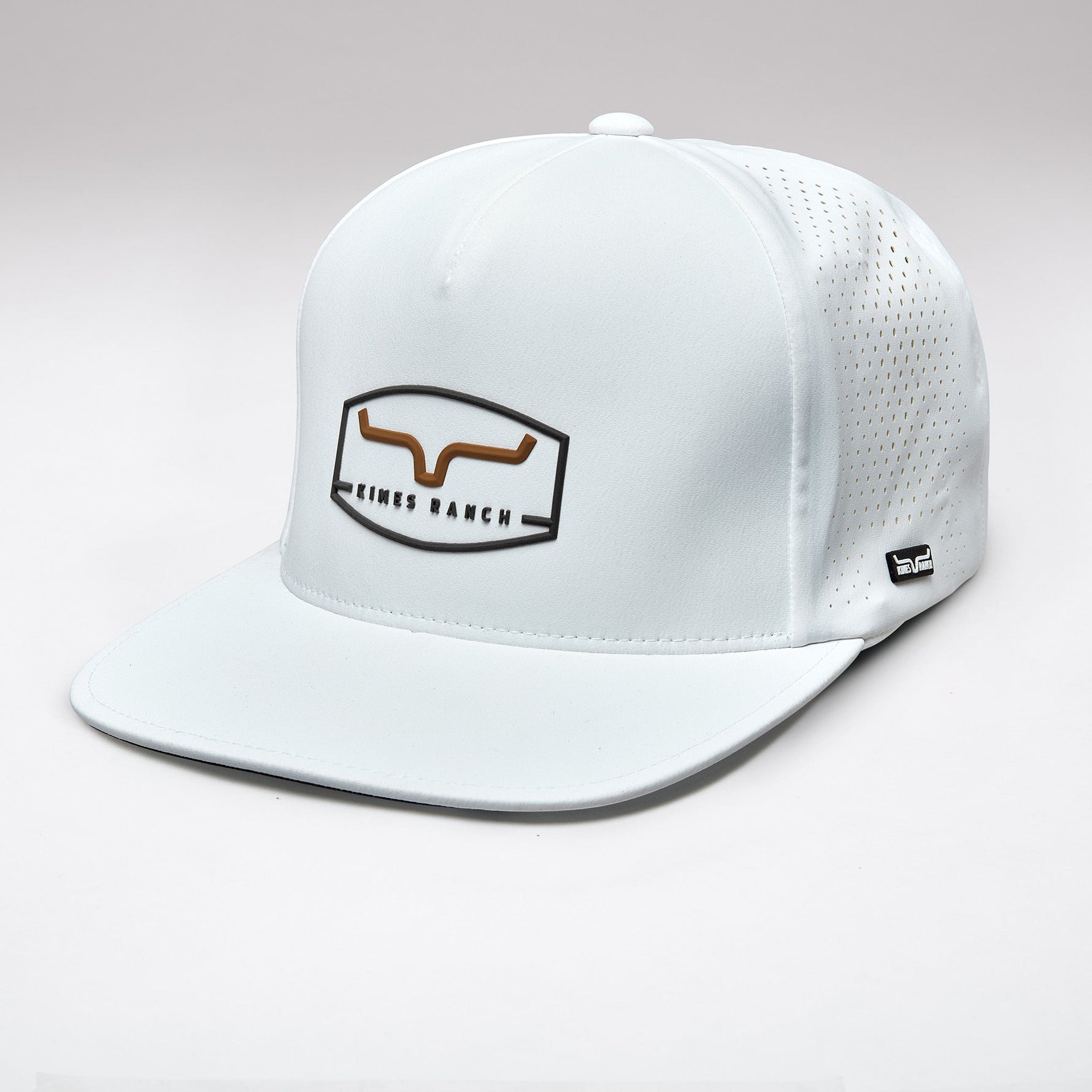 Kimes Ranch Creston Hat available in white and black camo, performance snapback at boltranchstore.com