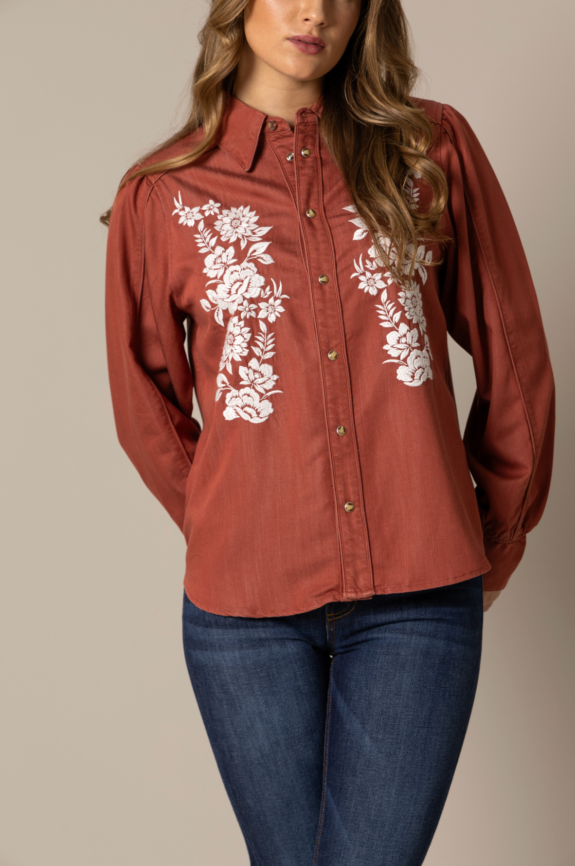 Kimes Womens Mae Embroidered Shirt buy at Boltranchstore.com