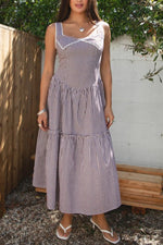 Kinsley Gingham A Line Maxi Dress order at boltranchstore.com