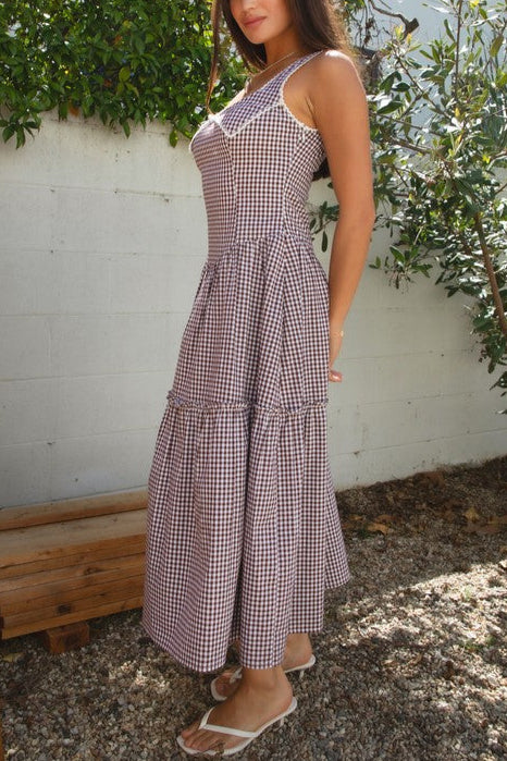 Kinsley Gingham A Line Maxi Dress at boltranchstore.com