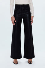 Pistola Lana High Rise Ultra Wide Jean Coated Noir Black faux leather pants womens fashion free shipping Pistola bottoms pants Boltranchstore.com