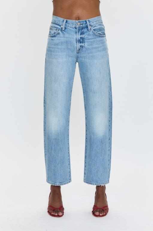 Pistola Lexi Mid Rise Bowed Straight in Athens womens denim jeans pants at boltranchstore.com free shipping Pistola