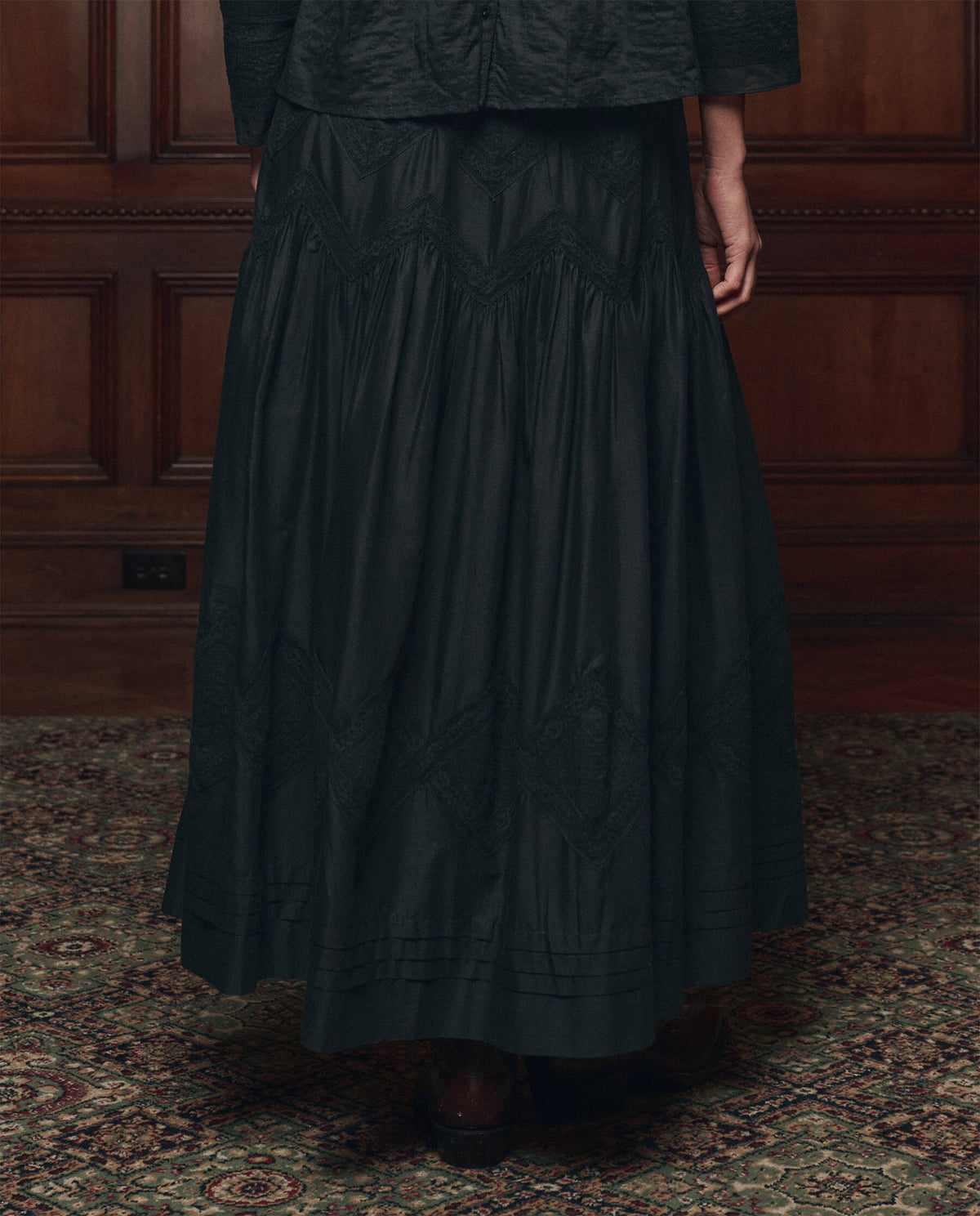 Utah womens western boutique womens fashion THE GREAT The Lattice Lace Victorian Skirt Black SKU K189065BLACK Boltranchstore com free shipping