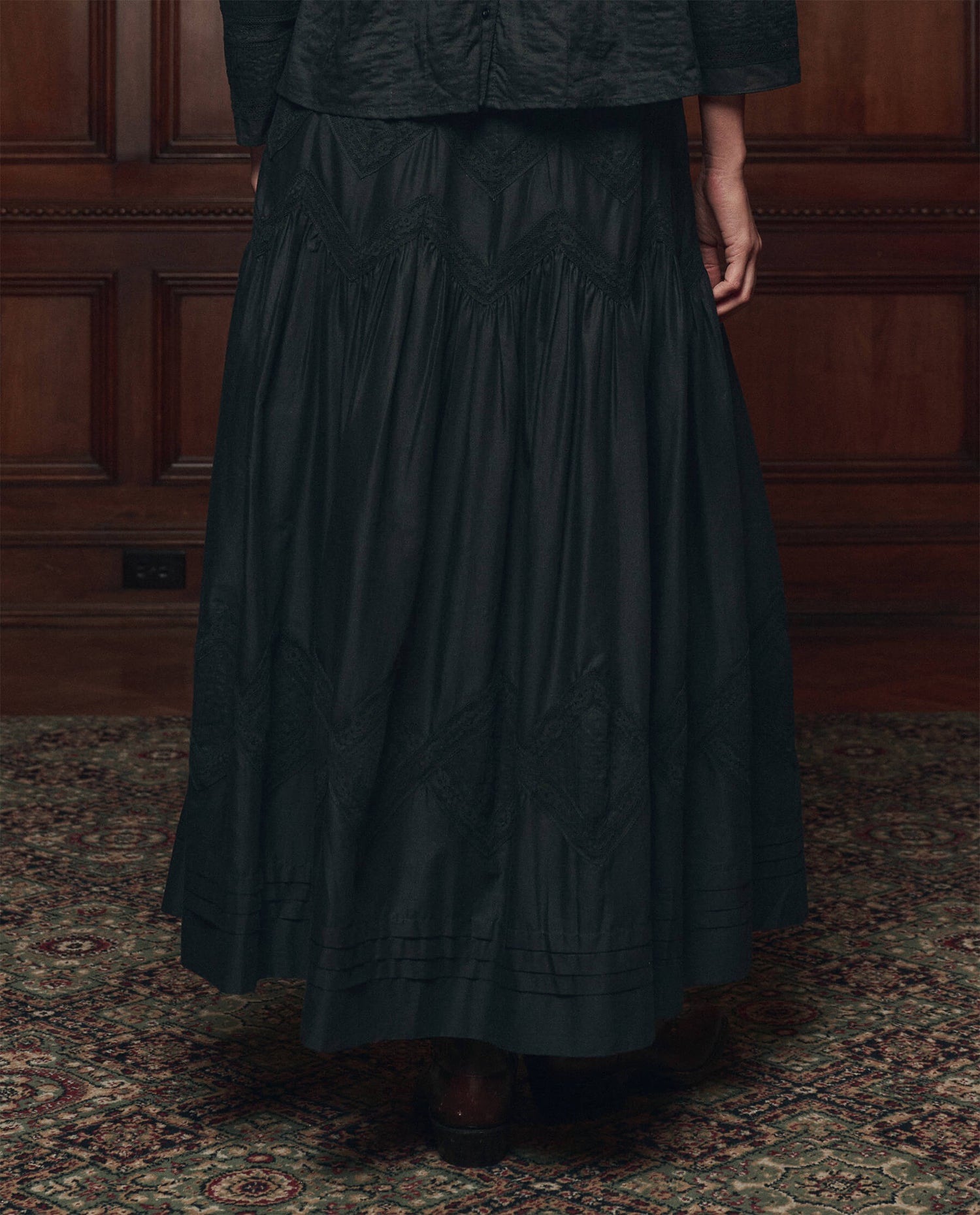 Utah womens western boutique womens fashion THE GREAT The Lattice Lace Victorian Skirt Black SKU K189065BLACK Boltranchstore com free shipping
