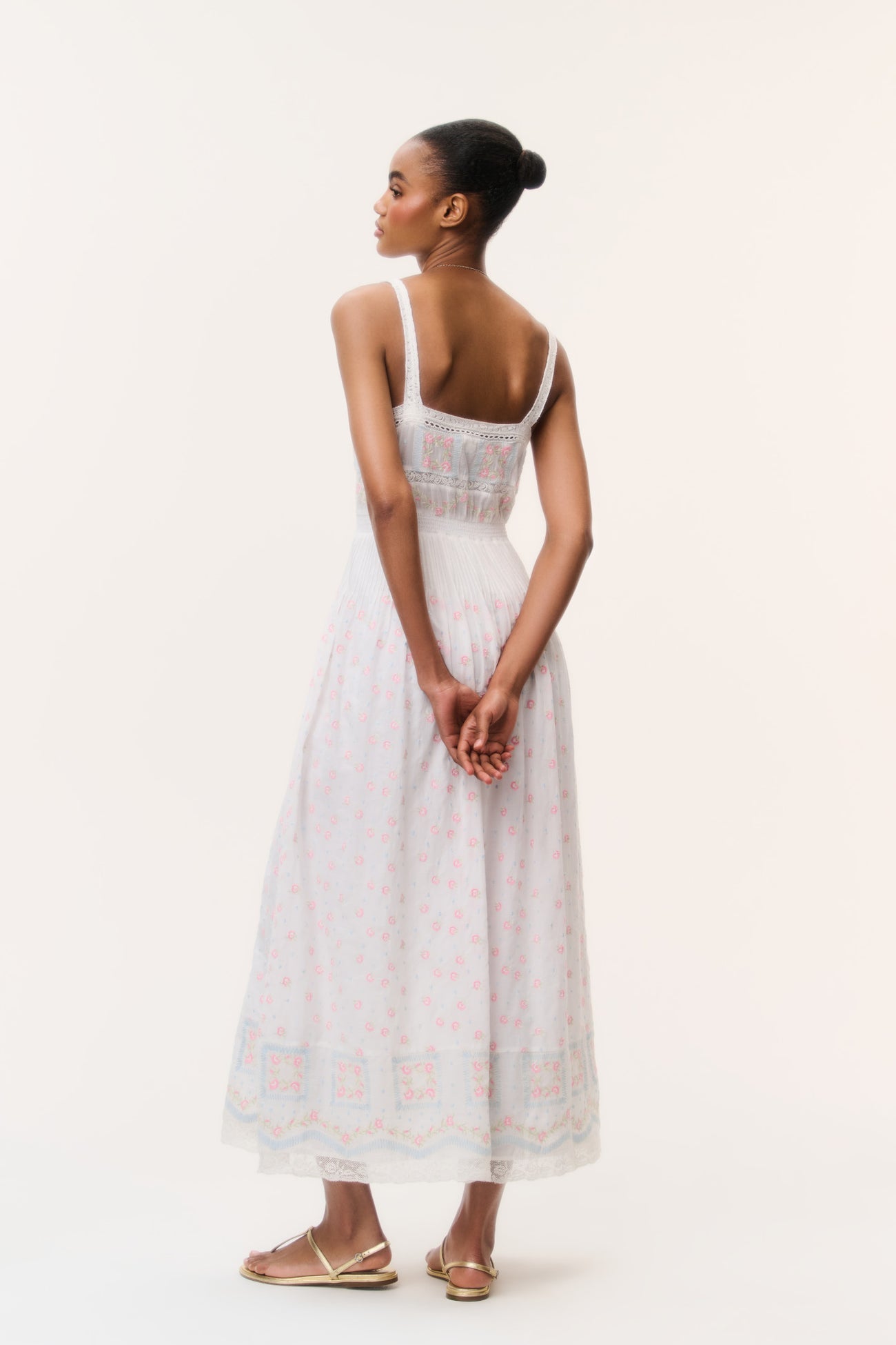 LoveShackFancy Cerys Embroidered Cotton Maxi Dress